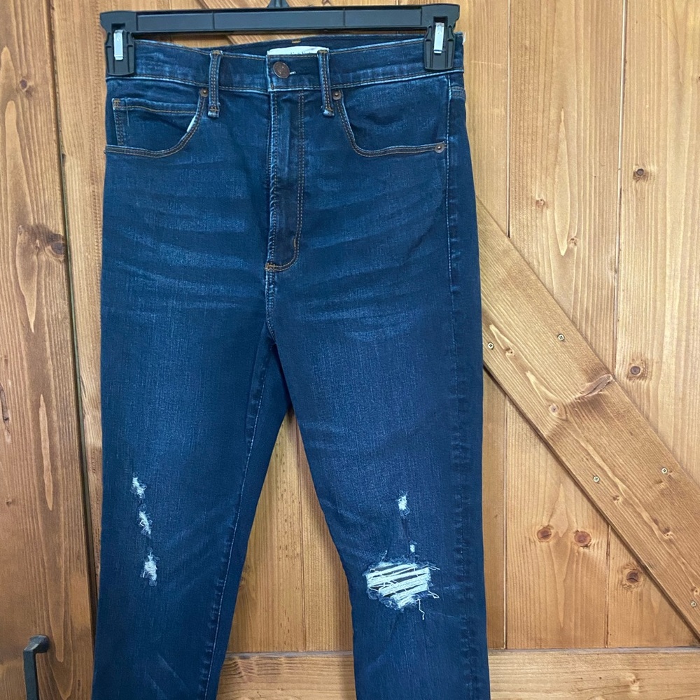 Abercrombie & Fitch Dark Blue Distressed Skinny Jeans